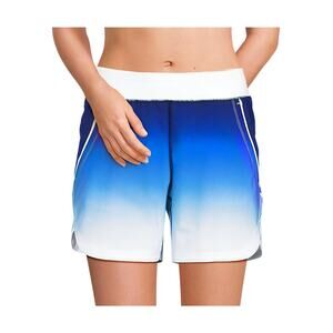 Lands End Sunshade 5" Swim Board Shorts UPF 50 Womens Size 14 Blue Ombre Liner